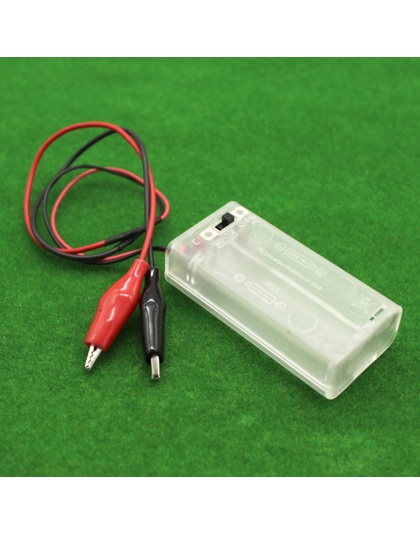 3V 2xAA Transparent Battery Box with Crocodile Clips and Switch