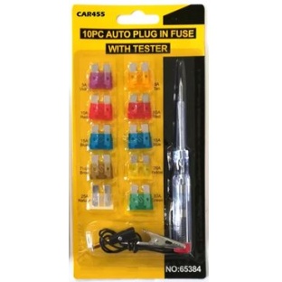Auto Blade Fuse Set - 10pc + tester