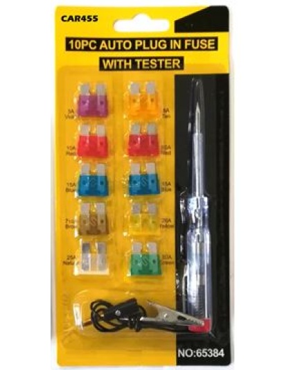 Auto Blade Fuse Set - 10pc + tester