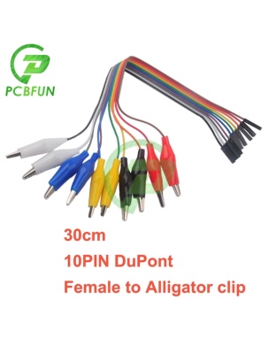 30cm 10 Pin Female to crocodile clip jumpers