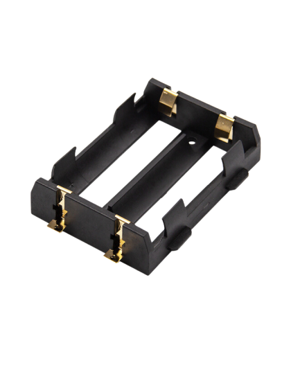 Black Battery Case With Bronze Pins for 2 x 26650 3.7V 