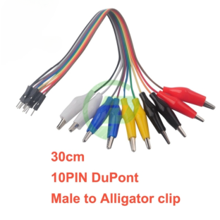 30cm 10 Pin Male to crocodile clip jumpers