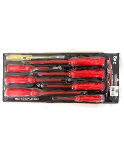 Electrician's 8 pcs insulated screwdriver set