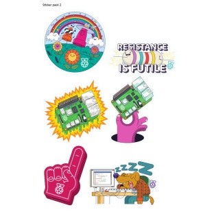 Raspberry Pi sticker pack 2 - 6 designs