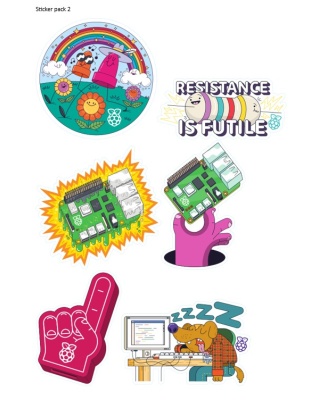 Raspberry Pi sticker pack 2 - 6 designs