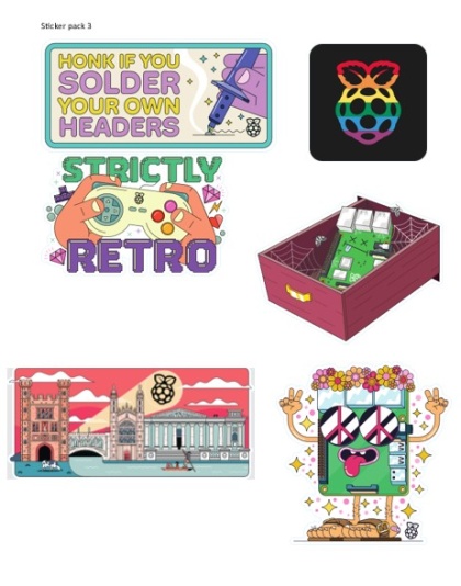 Raspberry Pi sticker pack 3 - 6 designs