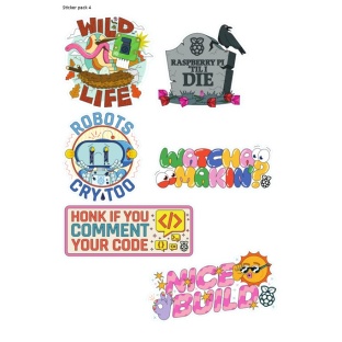 Raspberry Pi sticker pack 4 - 6 designs