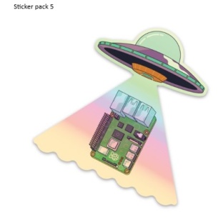 Raspberry Pi sticker Pack 5 - UFO Holographic
