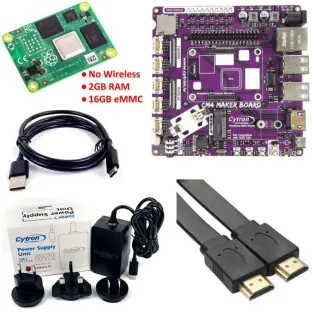 Raspberry Pi CM4 No Wireless 2GB RAM 16GB eMMC Maker Board Kit