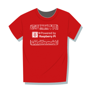T-shirt "Powered By Raspberry Pi" XL