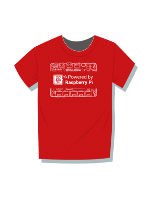 T-shirt "Powered By Raspberry Pi" XL