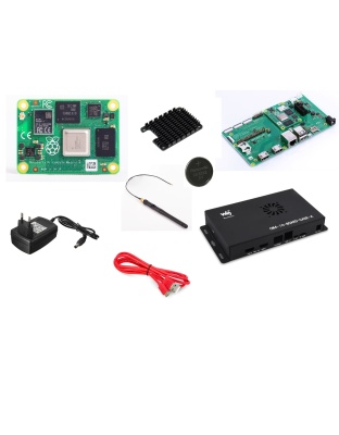 Raspberry Pi Compute Module 4 IO Board kit, with CM4 1GB 32GB EMMC and wifi