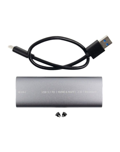 USB 3.1 to M.2 Dual Protocol (NVMe/NGFF) B+M Key with USB-C Cable