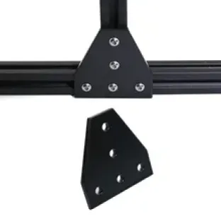 Aluminium 180 Angle Bracket Strip Board for V-slot Aluminium Profile 2020 with 5 holes Black