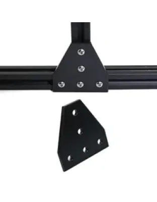Aluminium 180 Angle Bracket Strip Board for V-slot Aluminium Profile 2020 with 5 holes Black