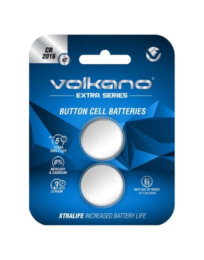 Volkano Extra series CR2016 Pack of 2 Batteries