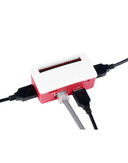 Ethernet / USB HUB HAT (B) for Raspberry Pi Series, 1x RJ45, 3x USB 2.0 (with case)