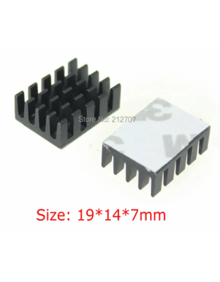 Black Aluminum Heatsink 19mmx14mmx7mm for Pi5 CPU