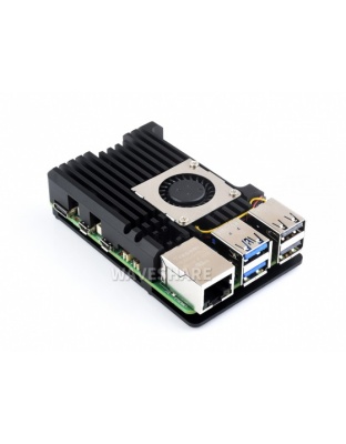 Aluminium Alloy Case (H) for Raspberry Pi 5, With Temperature-Controlled Blower Fan