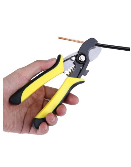 180mm (14mm2) Cable Cutter and Stripping Tool with Non-Slip Handle