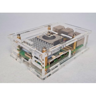 Clear Acrylic Raspberry Pi 5 Case(A), Fully closed case, Supports the Official Active Cooler 