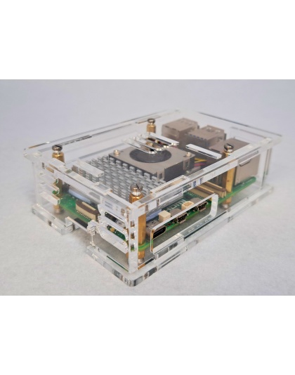 Clear Acrylic Raspberry Pi 5 Case(A), Fully closed case, Supports the Official Active Cooler 