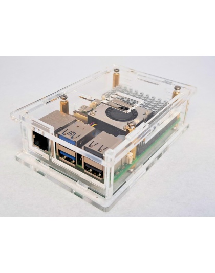 Clear Acrylic Raspberry Pi 5 Case(A), Fully closed case, Supports the Official Active Cooler 