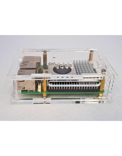 Clear Acrylic Raspberry Pi 5 Case(A), Fully closed case, Supports the Official Active Cooler 