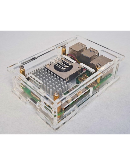 Clear Acrylic Raspberry Pi 5 Case(A), Fully closed case, Supports the Official Active Cooler 