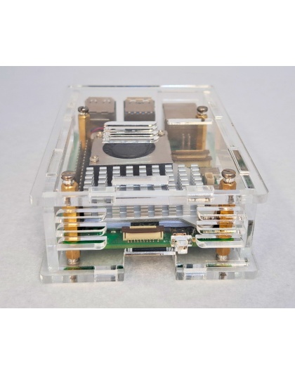 Clear Acrylic Raspberry Pi 5 Case(A), Fully closed case, Supports the Official Active Cooler 