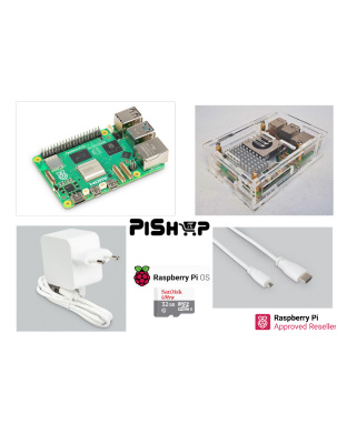 Raspberry Pi5 1GB full acrylic case(A) kit including active cooler