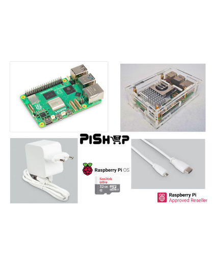Raspberry Pi5 1GB full acrylic case(A) kit including active cooler