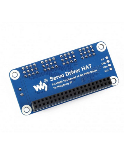 Servo Driver HAT for Raspberry Pi, 16-Channel, 12-bit, I2C