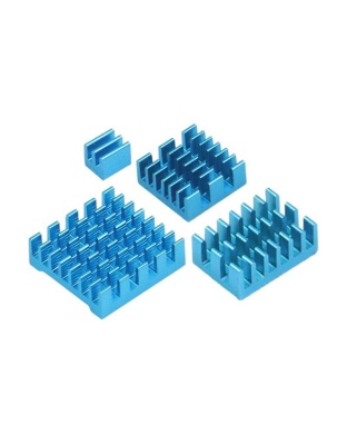 Blue Raspberry Pi 5 Aluminium Heatsink Kit(4)