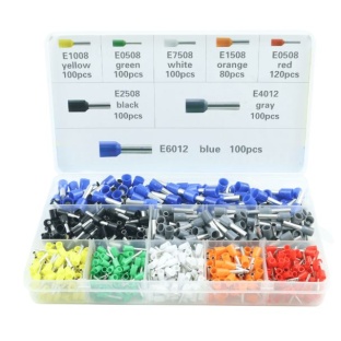 VE 8 Sizes Wire Ferrule Kit - 800 pcs (Bootlace Ferrules)