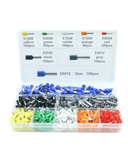 VE 8 Sizes Wire Ferrule Kit - 800 pcs (Bootlace Ferrules)