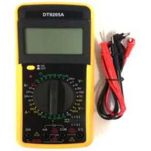 LCD Digital Multimeter AC/DC 750/1000V With Probe - Yellow