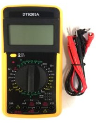LCD Digital Multimeter AC/DC 750/1000V With Probe - Yellow