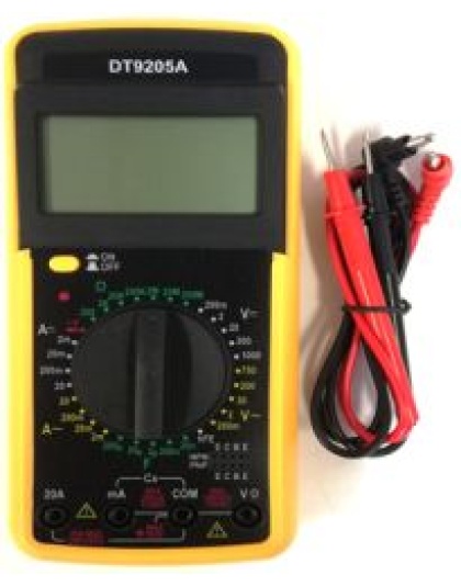 LCD Digital Multimeter AC/DC 750/1000V With Probe - Yellow