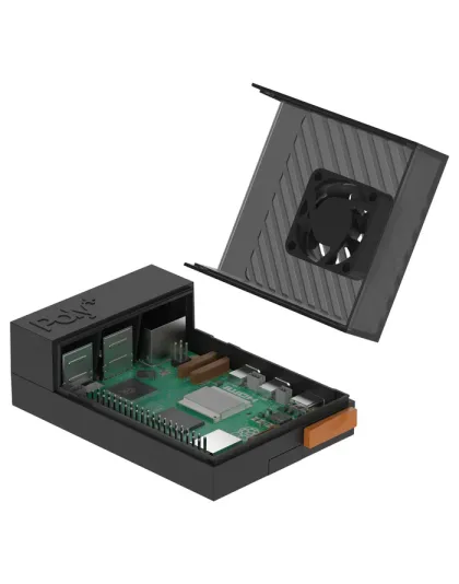 Argon Poly+ 5 for Raspberry Pi5 - Red and Black with fan
