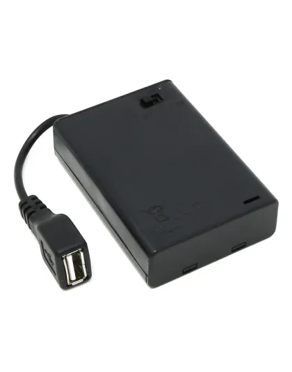 3xAA USB Battery Holder with Cover and Switch