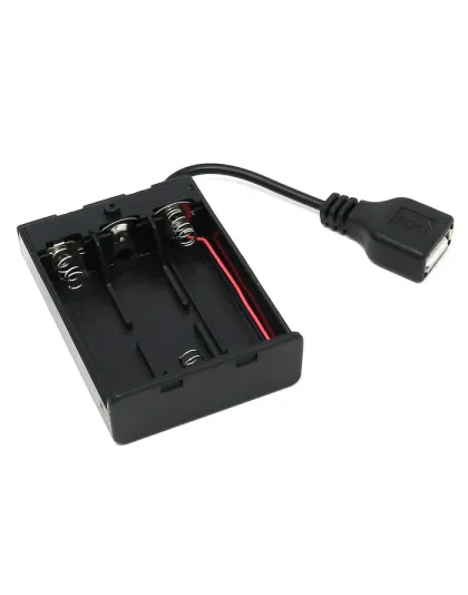 3xAA USB Battery Holder with Cover and Switch