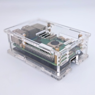 Clear Acrylic Raspberry Pi 5 Case(C), Fully closed case, Supports the Pimoroni NVMe board and Official Active Cooler