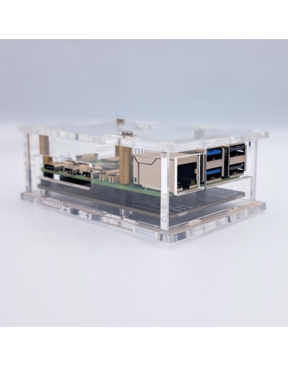 Clear Acrylic Raspberry Pi 5 Case(C), Fully closed case, Supports the Pimoroni NVMe board and Official Active Cooler