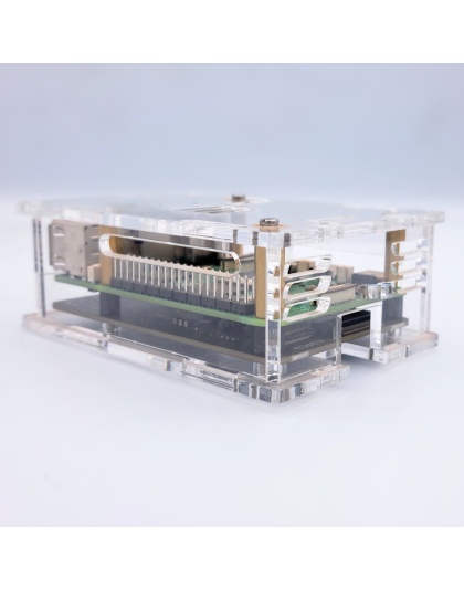 Clear Acrylic Raspberry Pi 5 Case(C), Fully closed case, Supports the Pimoroni NVMe board and Official Active Cooler