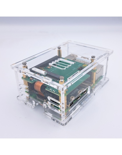 Clear Acrylic Raspberry Pi 5 Case(B), Fully closed case, Supports the Waveshare POE and other HATS