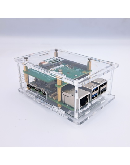 Clear Acrylic Raspberry Pi 5 Case(B), Fully closed case, Supports the Waveshare POE and other HATS