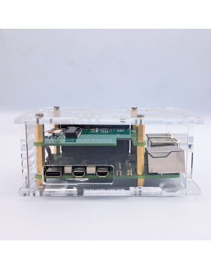 Clear Acrylic Raspberry Pi 5 Case(B), Fully closed case, Supports the Waveshare POE and other HATS