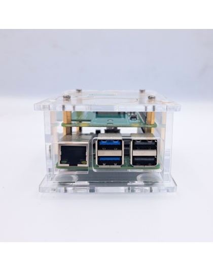 Clear Acrylic Raspberry Pi 5 Case(B), Fully closed case, Supports the Waveshare POE and other HATS