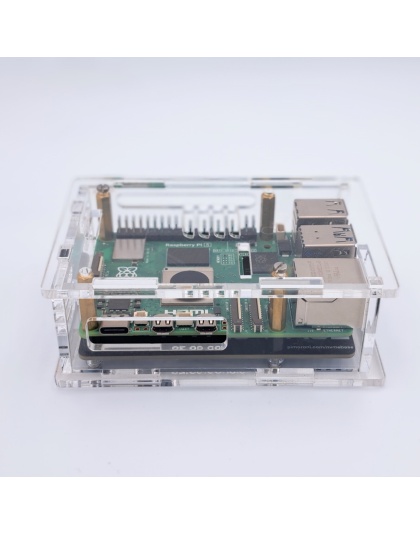 Clear Acrylic Raspberry Pi 5 Case(C), Fully closed case, Supports the Pimoroni NVMe board and Official Active Cooler